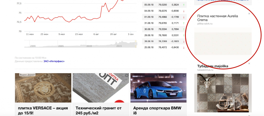 Пример смарт-баннера на основе первоначального фида